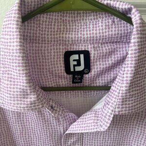 FootJoy Men's Lilac Geometric Button-Down Golf Shirt
